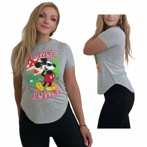 Licensed Disney Mickey Mouse "Flower power" slim fit soft T-shirt, S,M,L,XL - Picture 5 of 5